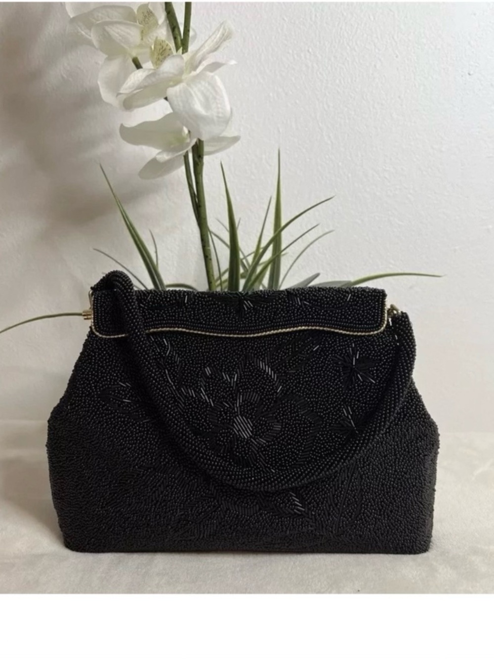 💚 Vintage Black Beautiful 1950s Vintage Beaded Evening Purse 🩷💚🩷